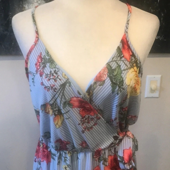 NWOT SCOBE Spring Summer Floral Maxi Halter Dress Size L - Picture 2 of 14